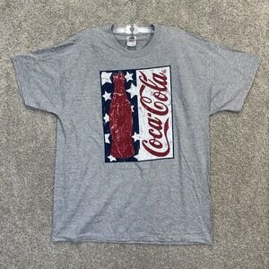 Fruit of the Loom Coca Cola Graphic T Shirt Mens XL Heavy Cotton Red White Blue